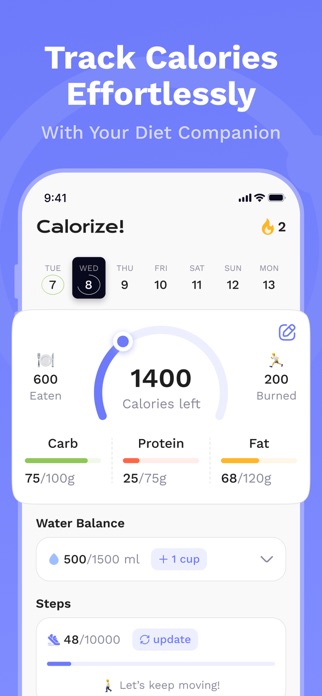 Calorize - AI Calorie Tracker Screenshot 4 of 10