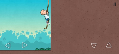 Plonky - Observe Plonky skillfully ascending a rope, showcasing the dynamic ragdoll physics and responsive touch controls.
