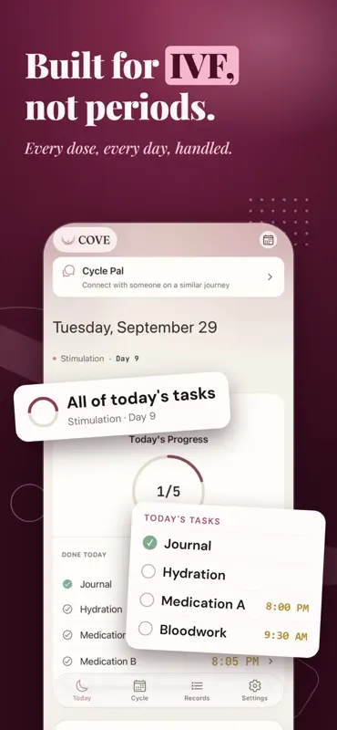 COVE: IVF Tracker & Injections screenshot 1 of 10