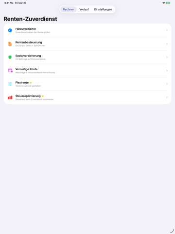 Renten Rechner 2026 iPad screenshot