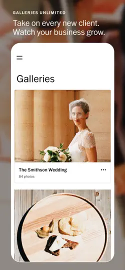 Captura de pantalla de VSCO Galleries en iPhone 3