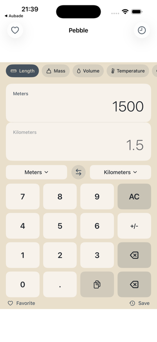 Pebble Unit Converter Screenshot 1 of 3