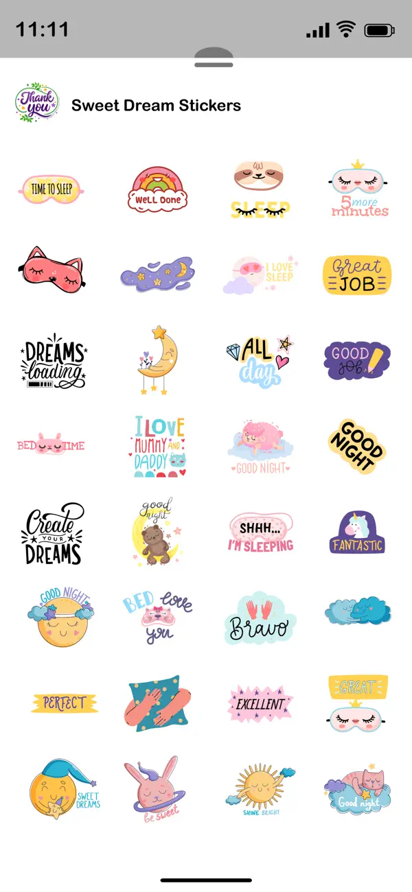 Screenshot #1 pour Sweet Dream Stickers!!