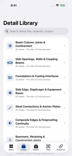 Captura de pantalla de Structural Details en iPhone 2