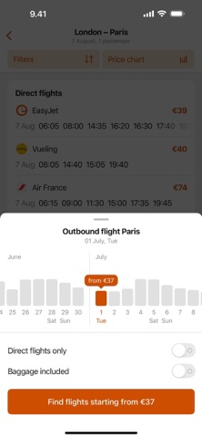 Cheap flights — All airlines iPhone screenshot