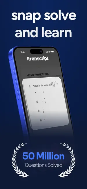 Transcript: AI Homework Helper screenshot 1