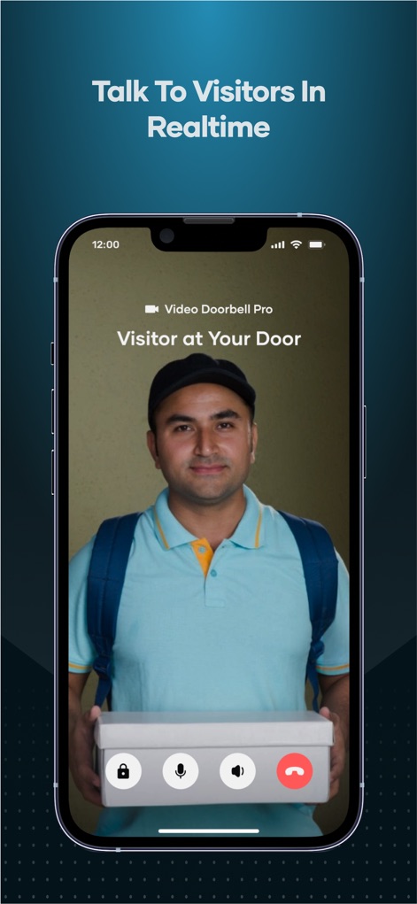 Qubo - Dieses Tool ermöglicht die direkte Live-Video-Kommunikation mit Besuchern an der Tür (X) und bietet gleichzeitig interaktive Kontrollschaltflächen für Aktionen wie das Sprechen oder Entsperren (Y).