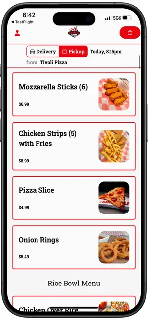 Tivoli Pizza App screenshot 2