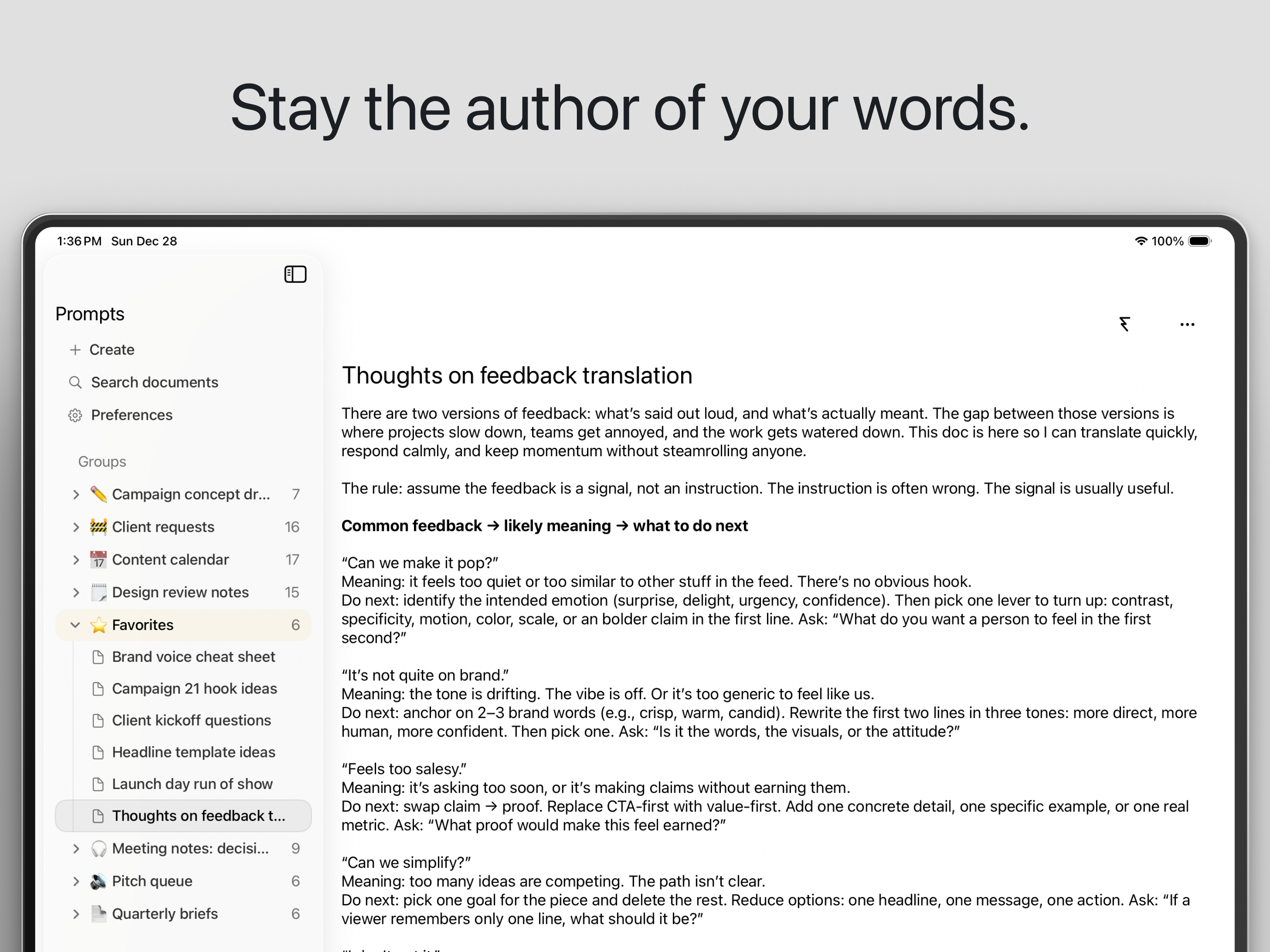Prompts: Keep writing screenshot 11