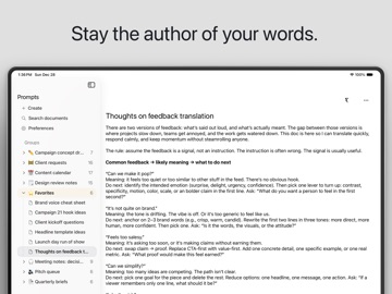Prompts: Keep writing iPad screenshot