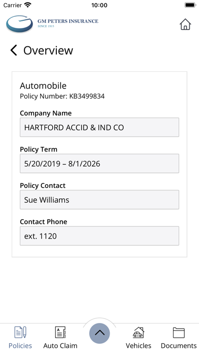 G M Peters Agency App Screenshot
