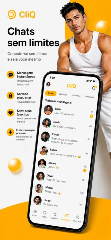 CliQ – Chat e Encontros Gay screenshot 4 of 6