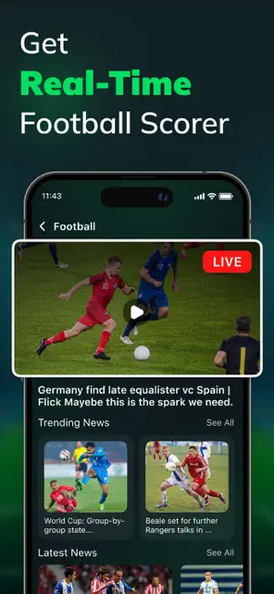 Live Football TV: Soccer Score screenshot 1
