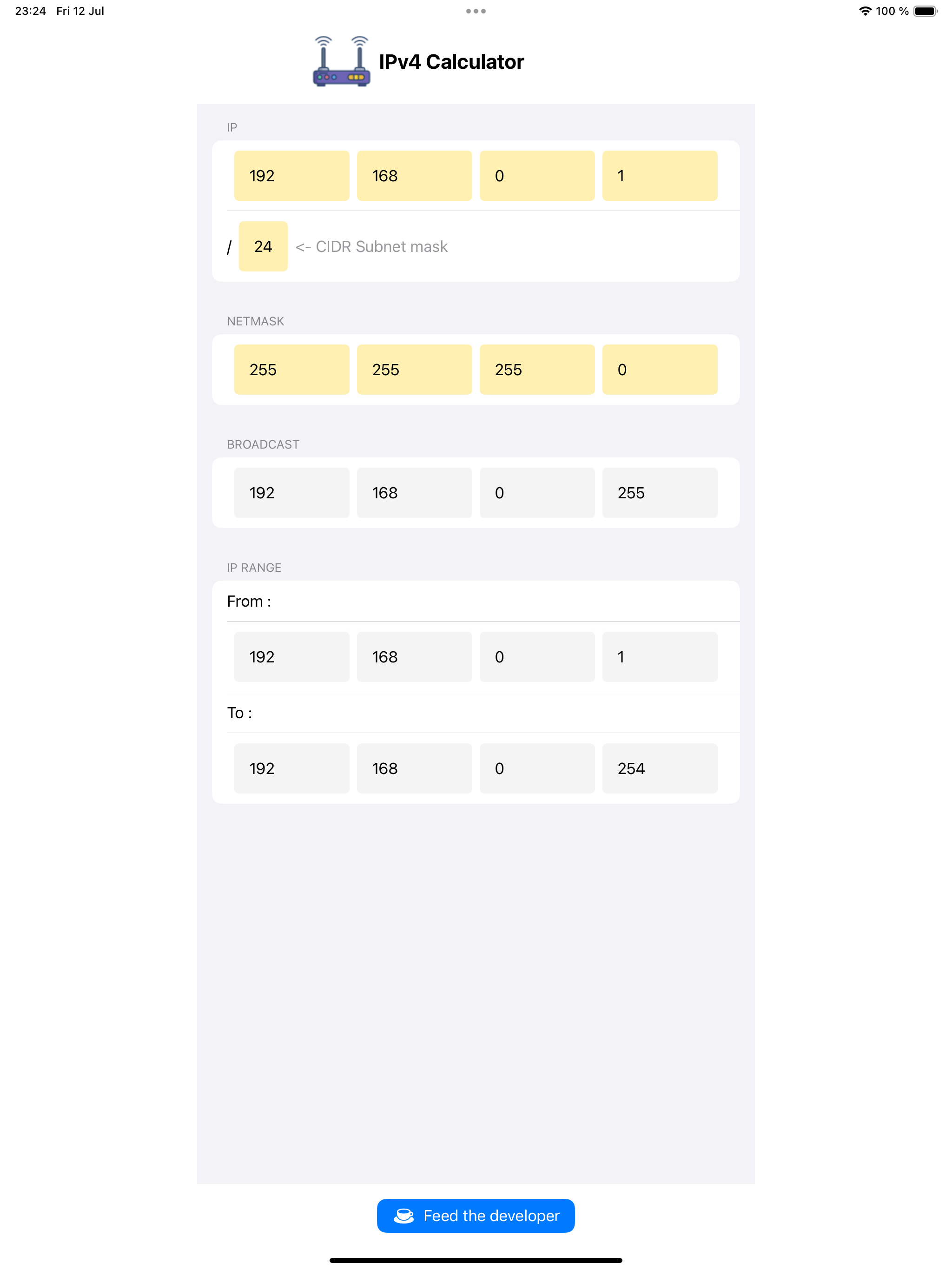 SJ IPv4 Calculator
