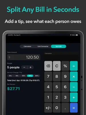 Calculator Plus: Units & Split screenshot 3