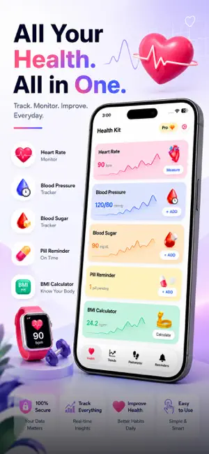 Blood Pressure & Heart Monitor screenshot 2