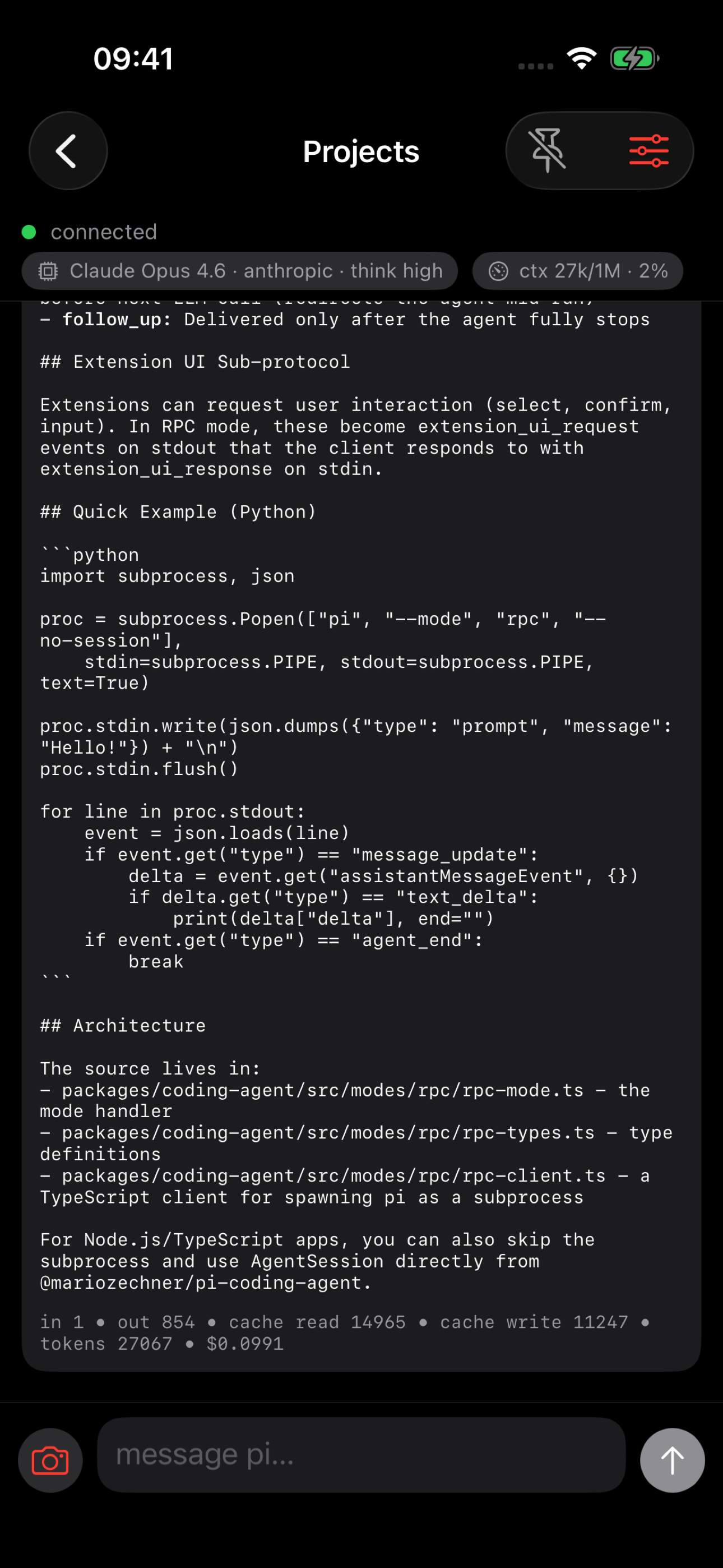 Pi in Pocket - Agent Viewer