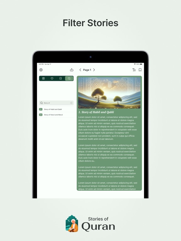 Quran Stories in Islam iPad screenshot 8 - Book app