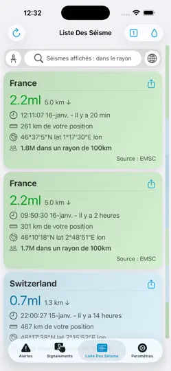 Capture d'écran de Détecteur De Séisme sur iPhone 4