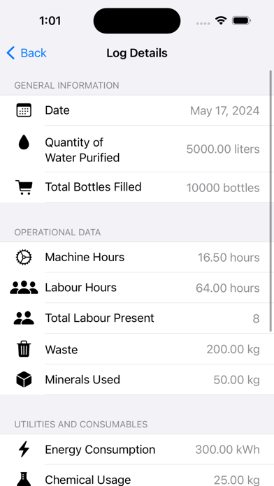 Screenshot #2 pour Water Factory Daily Log