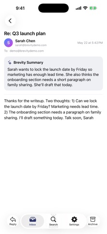 Brevity email Screenshot 5 of 5