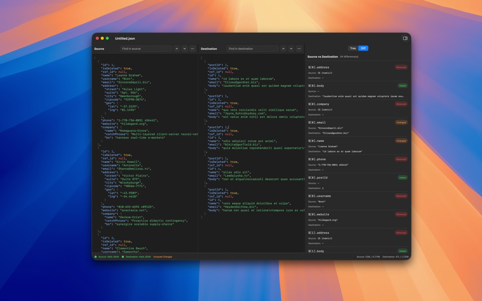 #1. JSON Editor & Diff (macOS) By: Phanith Ny
