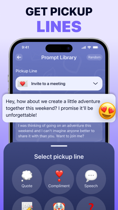 AI Flirt Text Assistant App Screenshot