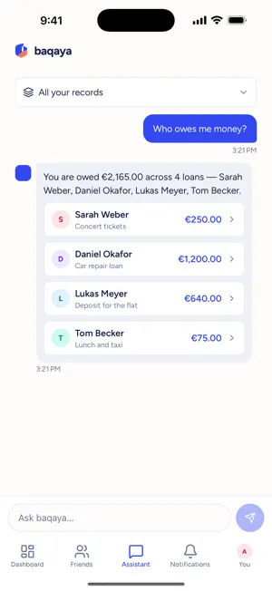 baqaya - easy loan tracker screenshot 4