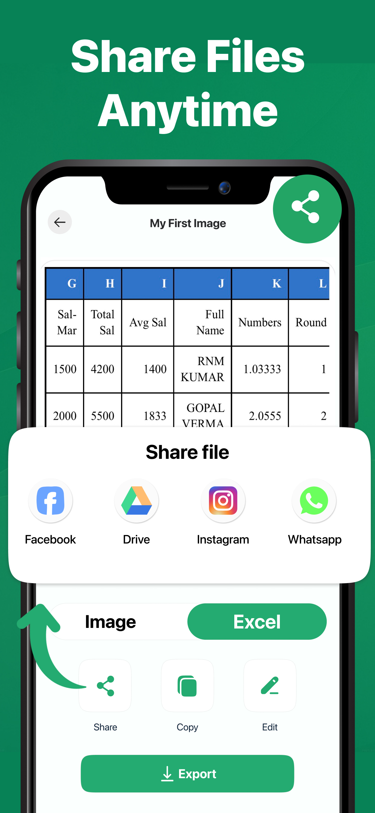 Image to Excel Converter