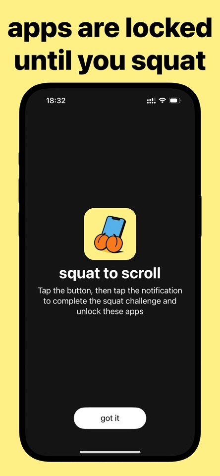 squat to scroll: app blocker screenshot 1