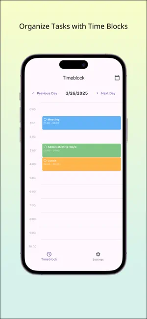 Time Block Planner - Timeblock screenshot 1