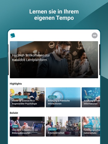 Kalaidos FH Fernstudium iPad screenshot