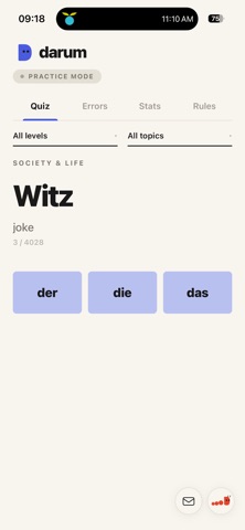 darum: learn German articles iPhone screenshot