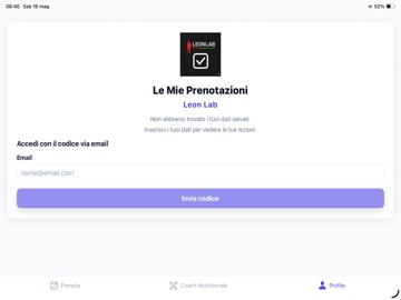Leon Lab Prenotazioni iPad screenshot