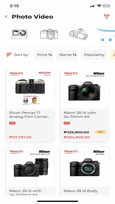 Henry's Cameras PH Screenshot