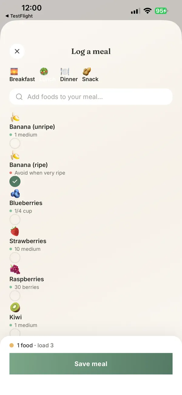 Screenshot #2 pour FODMAP Diet Tracker