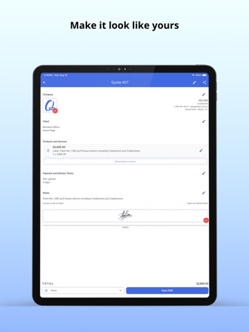AI Estimate Maker: Orça AI iPad screenshot