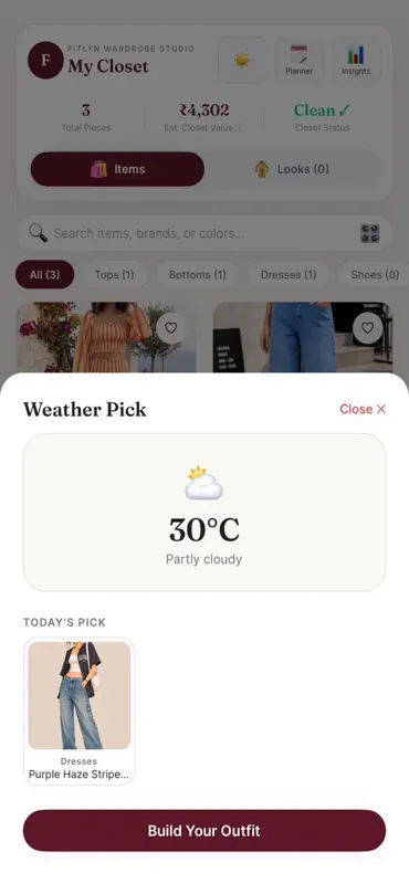 Fitlyn: AI Wardrobe & Try-On screenshot 3 of 5