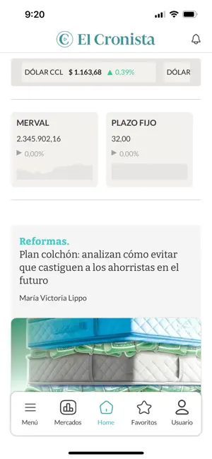 El Cronista iPhone screenshot 1