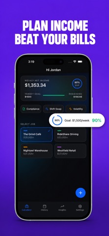 Shiftpenny: Hours & Pay iPhone screenshot