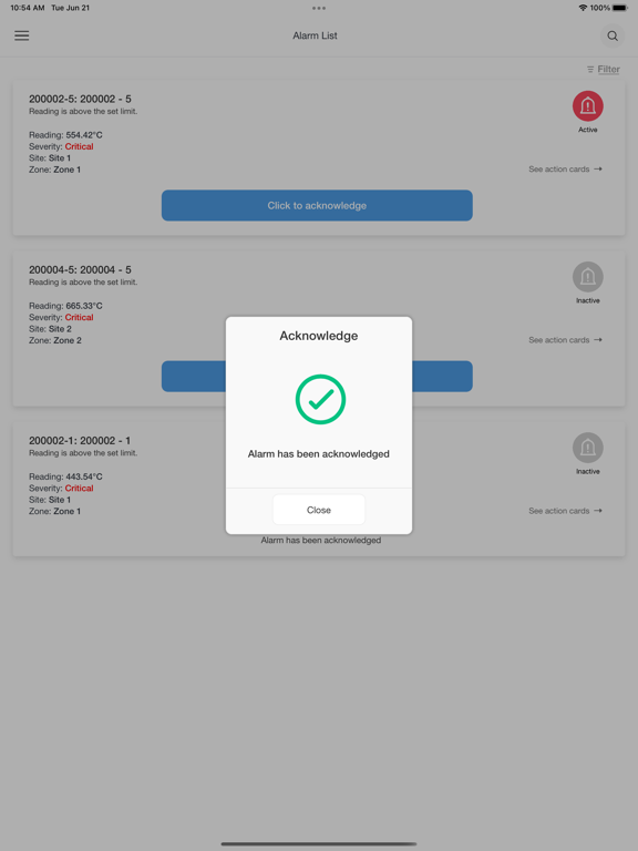 EMSuite Monitoring iPad screenshot