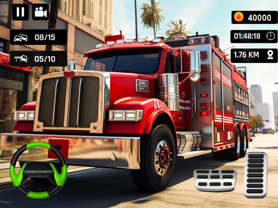 消防士消防車ゲーム - 車警察ゲーム - トラック運転ゲームのおすすめ画像1