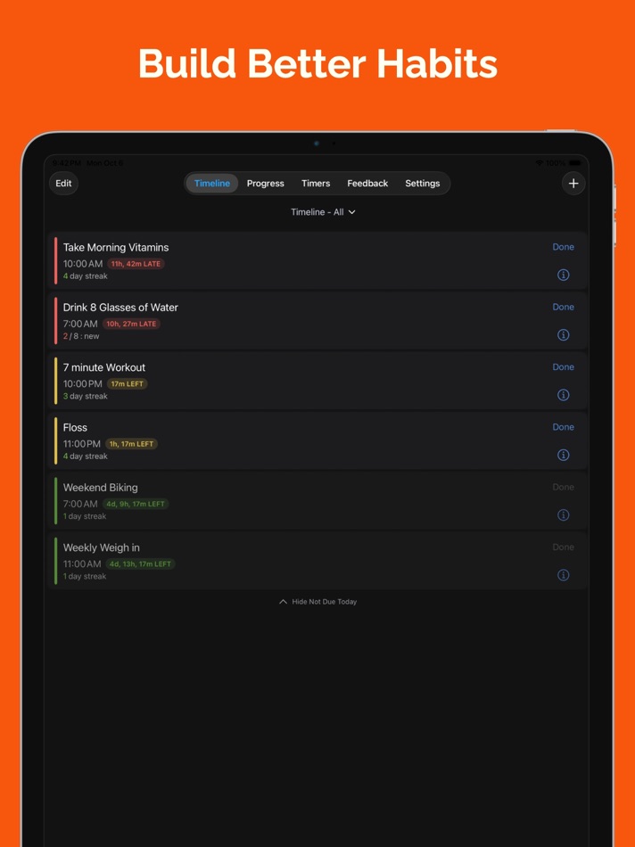 #1. Habit Hub: Routine Tracker (iOS) Bởi: Sabana Patel