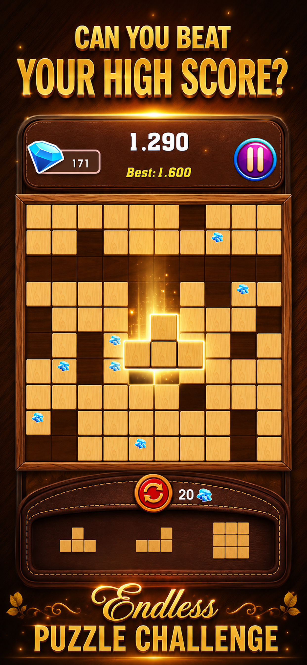 Wood Block Puzzle: Mind Wood