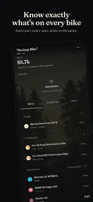Quiver: Bike Garage & Specs screenshot 3