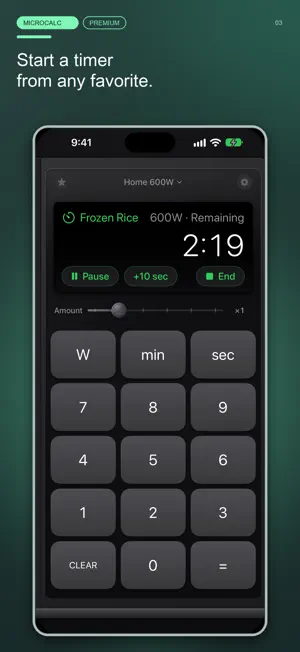 MicroCalc for microwave oven screenshot 3