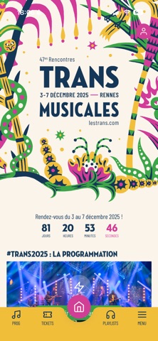 Trans Musicales 2025 app screenshot