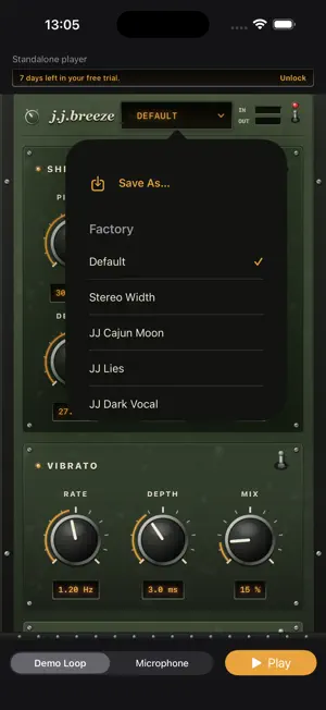 J.J.Breeze AUv3 Plugin screenshot 1