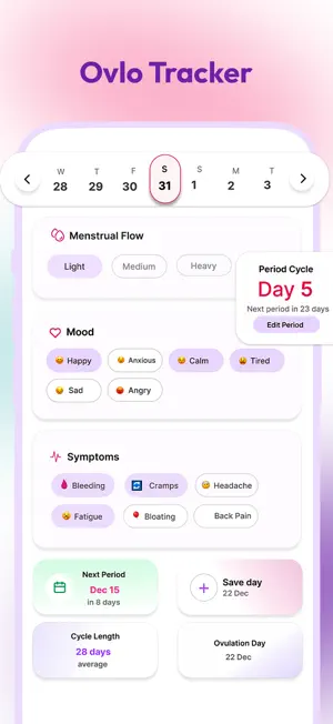 OVLO Tracker: Period & Cycle screenshot 1