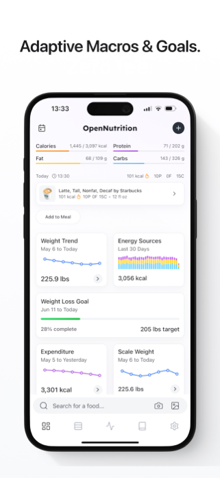 OpenNutrition Macro Tracker Screenshot 2 of 8